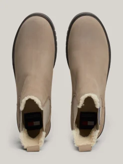 Chelsea Boots|Botki*Tommy Hilfiger Skórzane Sztyblety Z Wyściółką I Protektorem DUSKY TAUPE