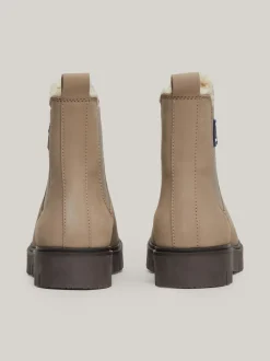 Chelsea Boots|Botki*Tommy Hilfiger Skórzane Sztyblety Z Wyściółką I Protektorem DUSKY TAUPE