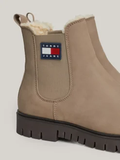Chelsea Boots|Botki*Tommy Hilfiger Skórzane Sztyblety Z Wyściółką I Protektorem DUSKY TAUPE
