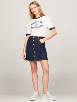 Sneakersy*Tommy Hilfiger Skórzane Tenisówki Casual Na Platformie ECRU