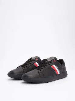 Sneakersy*Tommy Hilfiger Skórzane Tenisówki Essential TRIPLE BLACK