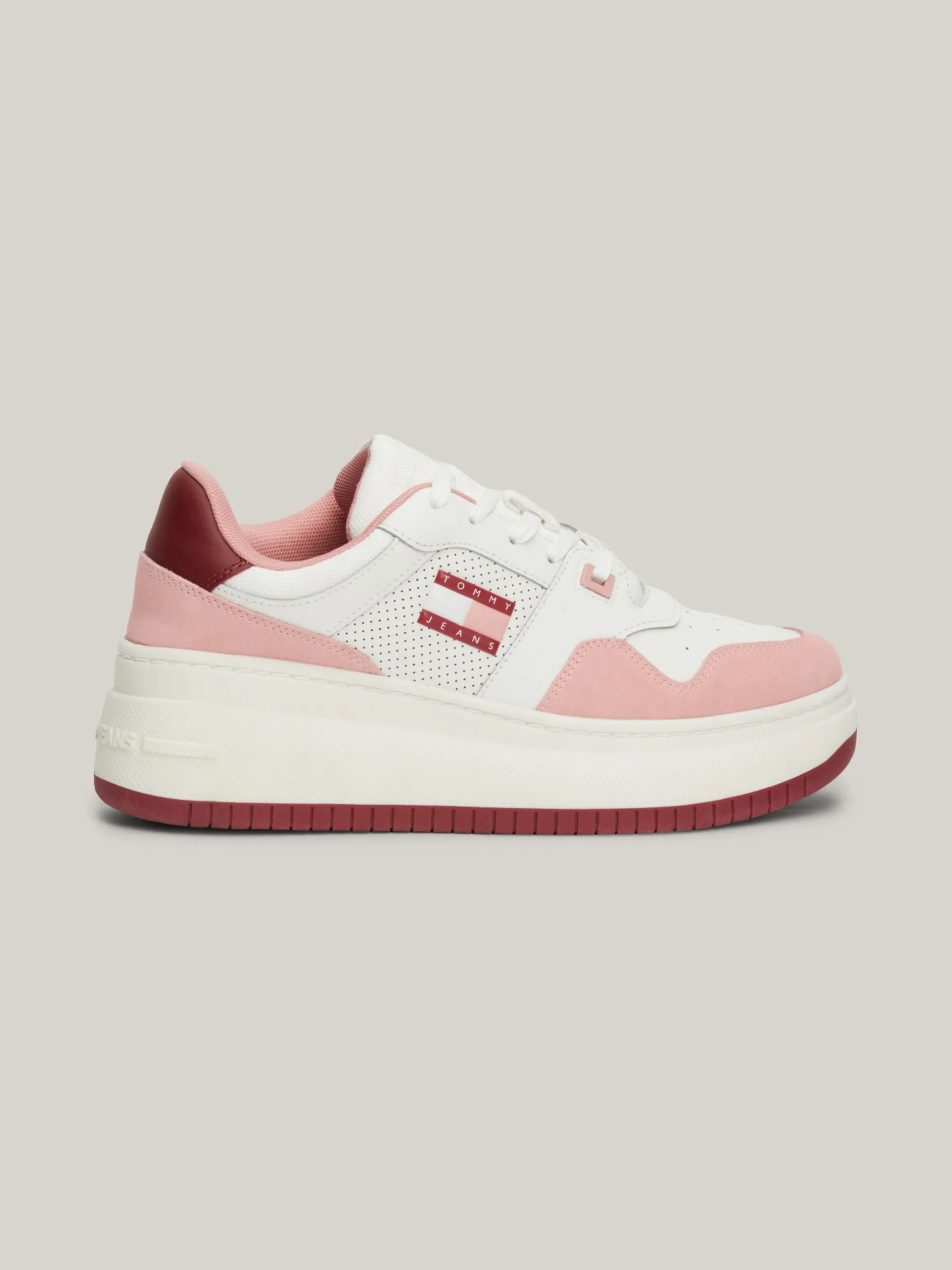Sneakersy*Tommy Hilfiger Skórzane Tenisówki Na Platformie CHALKY PINK