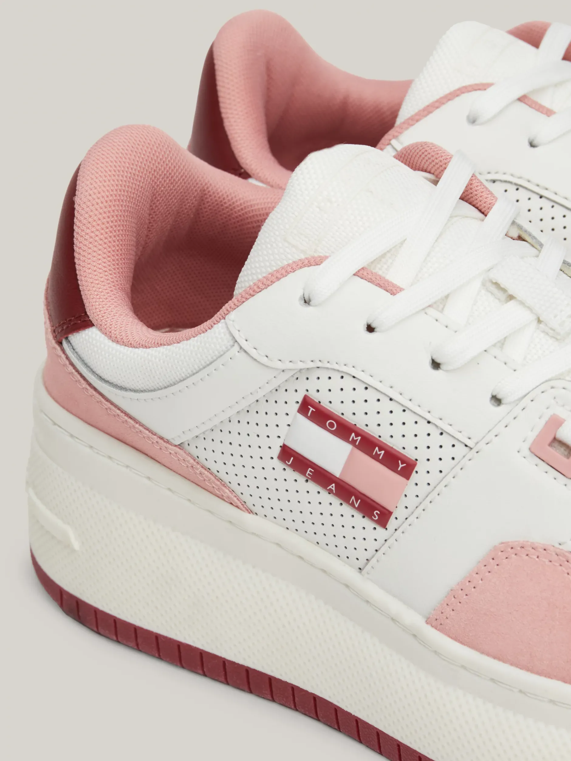 Sneakersy*Tommy Hilfiger Skórzane Tenisówki Na Platformie CHALKY PINK