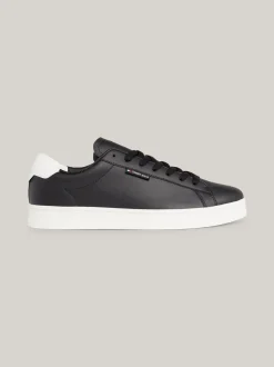 Sneakersy*Tommy Hilfiger Skórzane Tenisówki Na Podeszwie Typu Cupsole BLACK