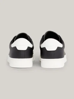 Sneakersy*Tommy Hilfiger Skórzane Tenisówki Na Podeszwie Typu Cupsole BLACK