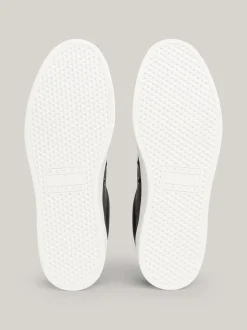 Sneakersy*Tommy Hilfiger Skórzane Tenisówki Na Podeszwie Typu Cupsole BLACK