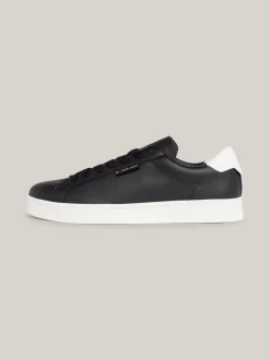 Sneakersy*Tommy Hilfiger Skórzane Tenisówki Na Podeszwie Typu Cupsole BLACK
