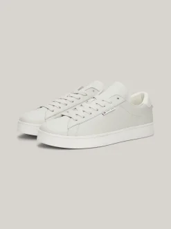 Sneakersy*Tommy Hilfiger Skórzane Tenisówki Na Podeszwie Typu Cupsole STRATUS GREY