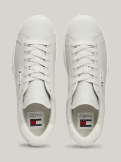Sneakersy*Tommy Hilfiger Skórzane Tenisówki Na Podeszwie Typu Cupsole STRATUS GREY