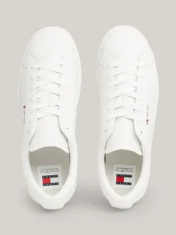 White Trainers|Sneakersy*Tommy Hilfiger Skórzane Tenisówki Na Podeszwie Typu Cupsole ECRU
