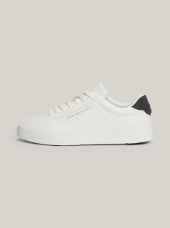 White Trainers|Sneakersy*Tommy Hilfiger Skórzane Tenisówki Typu Court ECRU