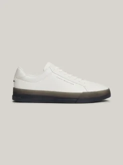 White Trainers|Sneakersy*Tommy Hilfiger Skórzane Tenisówki Typu Court ECRU
