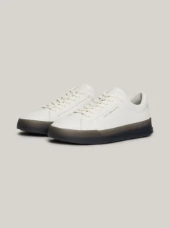 White Trainers|Sneakersy*Tommy Hilfiger Skórzane Tenisówki Typu Court ECRU