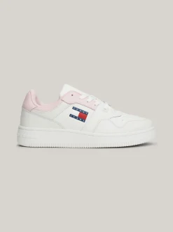 Sneakersy*Tommy Hilfiger Skórzane Tenisówki Z Delikatnym Protektorem MISTY PINK