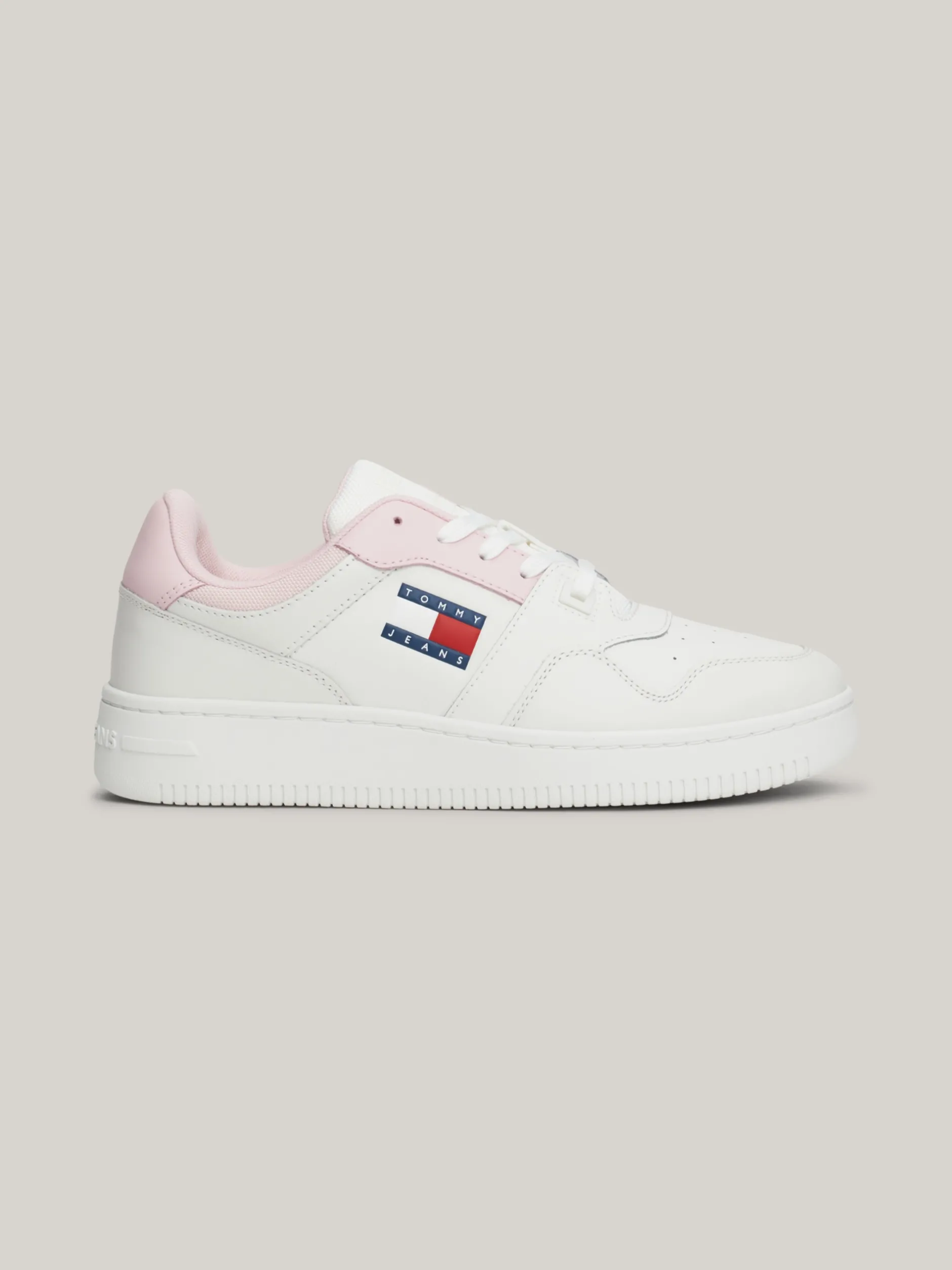 Sneakersy*Tommy Hilfiger Skórzane Tenisówki Z Delikatnym Protektorem MISTY PINK