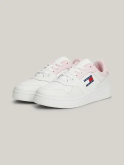Sneakersy*Tommy Hilfiger Skórzane Tenisówki Z Delikatnym Protektorem MISTY PINK