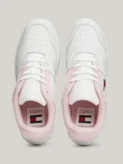 Sneakersy*Tommy Hilfiger Skórzane Tenisówki Z Delikatnym Protektorem MISTY PINK