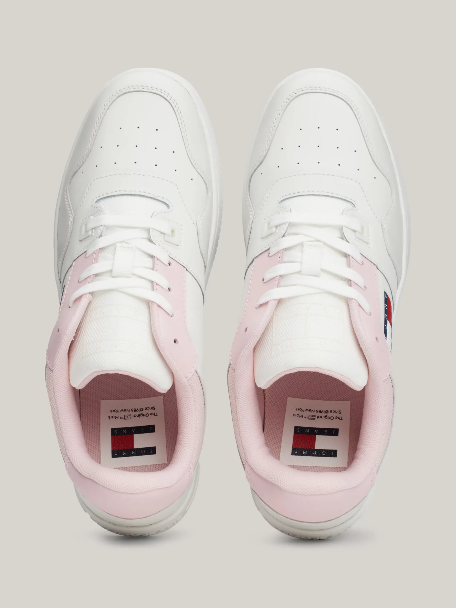 Sneakersy*Tommy Hilfiger Skórzane Tenisówki Z Delikatnym Protektorem MISTY PINK