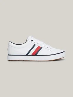 White Trainers*Tommy Hilfiger Skórzane Tenisówki Z Delikatnym Protektorem WHITE