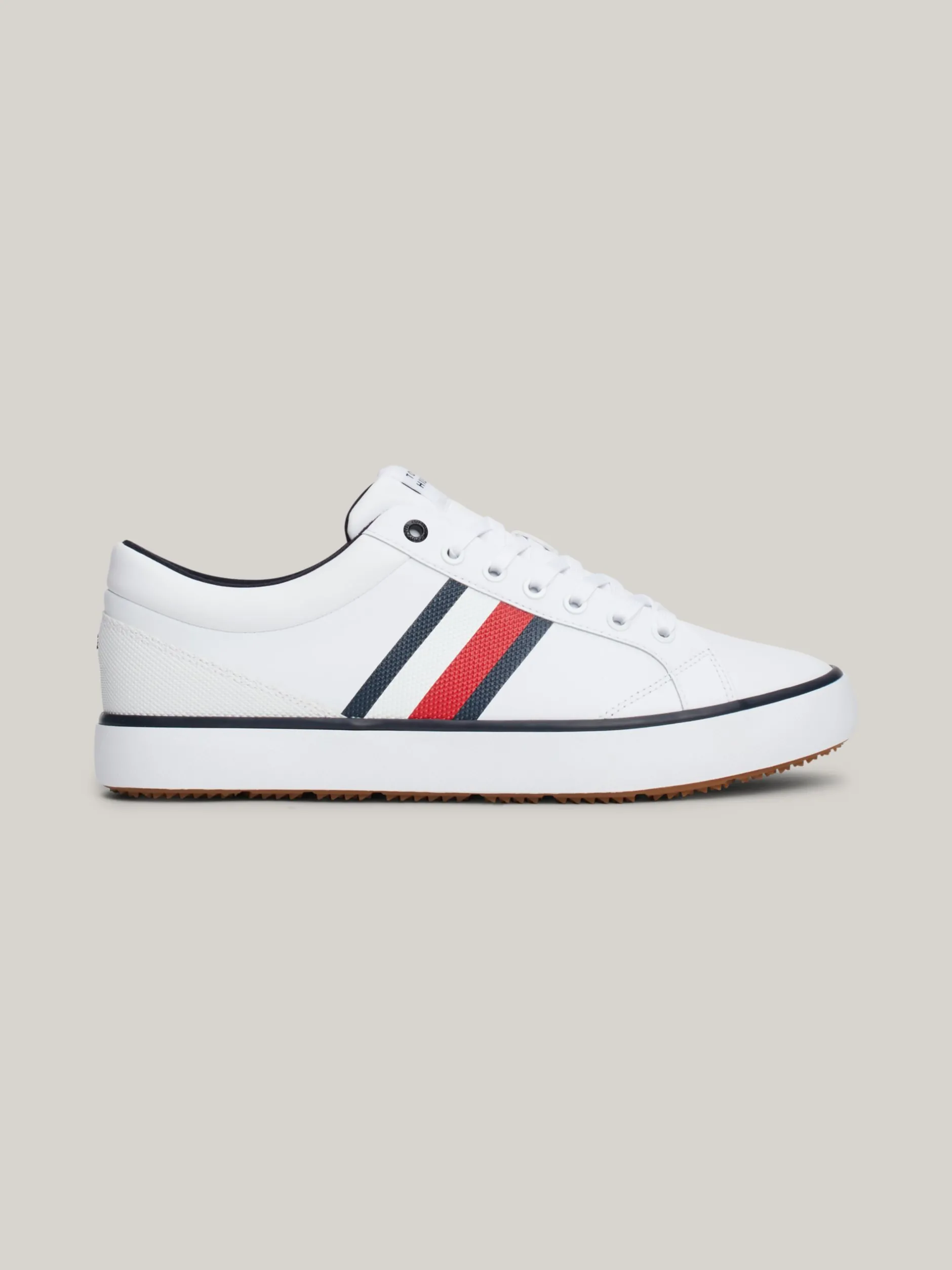 White Trainers*Tommy Hilfiger Skórzane Tenisówki Z Delikatnym Protektorem WHITE
