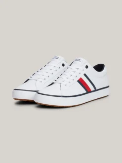 White Trainers*Tommy Hilfiger Skórzane Tenisówki Z Delikatnym Protektorem WHITE