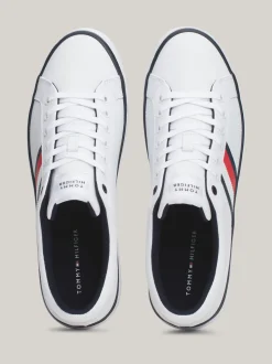 White Trainers*Tommy Hilfiger Skórzane Tenisówki Z Delikatnym Protektorem WHITE