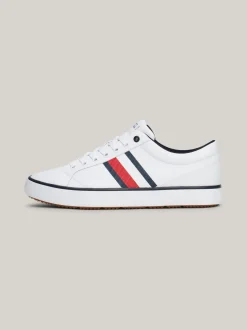 White Trainers*Tommy Hilfiger Skórzane Tenisówki Z Delikatnym Protektorem WHITE