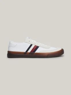White Trainers|Sneakersy*Tommy Hilfiger Skórzane Tenisówki Z Sygnowaną Taśmą WHITE
