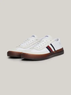 White Trainers|Sneakersy*Tommy Hilfiger Skórzane Tenisówki Z Sygnowaną Taśmą WHITE