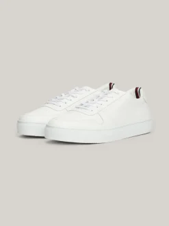 White Trainers|Sneakersy*Tommy Hilfiger Skórzane Tenisówki Z Wytłoczonym Logo WHITE