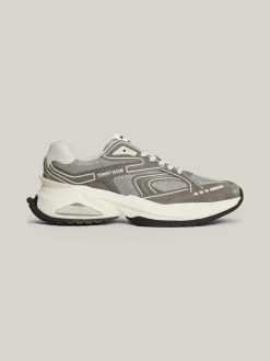 Sneakersy*Tommy Hilfiger Skórzane Tenisówki Ze Wstawkami Z Siateczki ZINC GREY