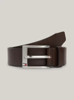 Paski*Tommy Hilfiger Skórzany Pasek DARK BROWN