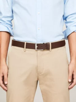 Paski*Tommy Hilfiger Skórzany Pasek DARK BROWN