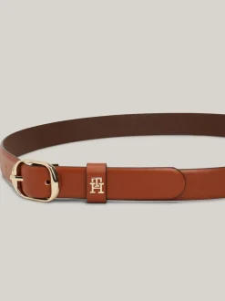 Paski*Tommy Hilfiger Skórzany Pasek Casual Z Owalną Sprzączką COGNAC