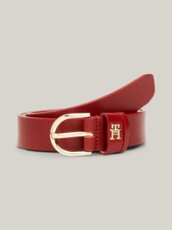 Paski*Tommy Hilfiger Skórzany Pasek Essential DARK MAGMA