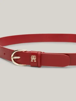 Paski*Tommy Hilfiger Skórzany Pasek Essential DARK MAGMA