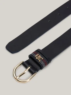 Paski*Tommy Hilfiger Skórzany Pasek Essential Effortless Corporate SPACE BLUE