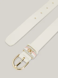 Paski*Tommy Hilfiger Skórzany Pasek Essential Effortless Corporate ANCIENT WHITE