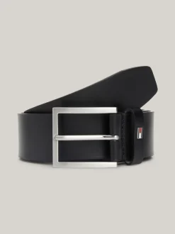 Paski*Tommy Hilfiger Skórzany Pasek Hampton BLACK