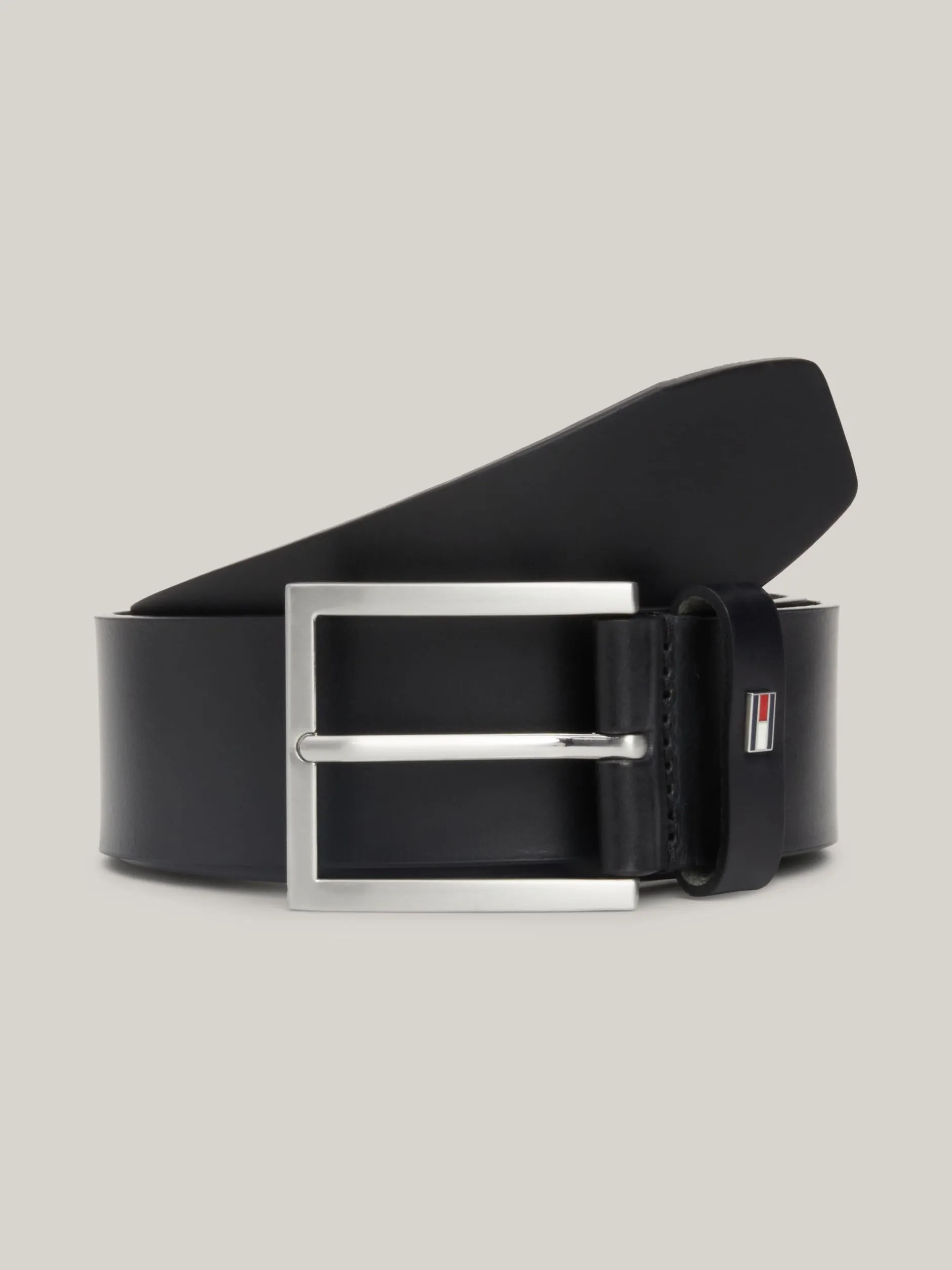 Paski*Tommy Hilfiger Skórzany Pasek Hampton BLACK
