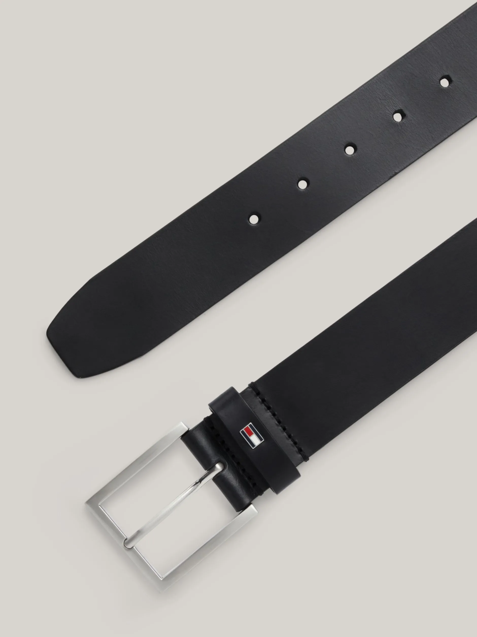 Paski*Tommy Hilfiger Skórzany Pasek Hampton BLACK