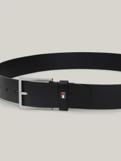 Paski*Tommy Hilfiger Skórzany Pasek Hampton BLACK