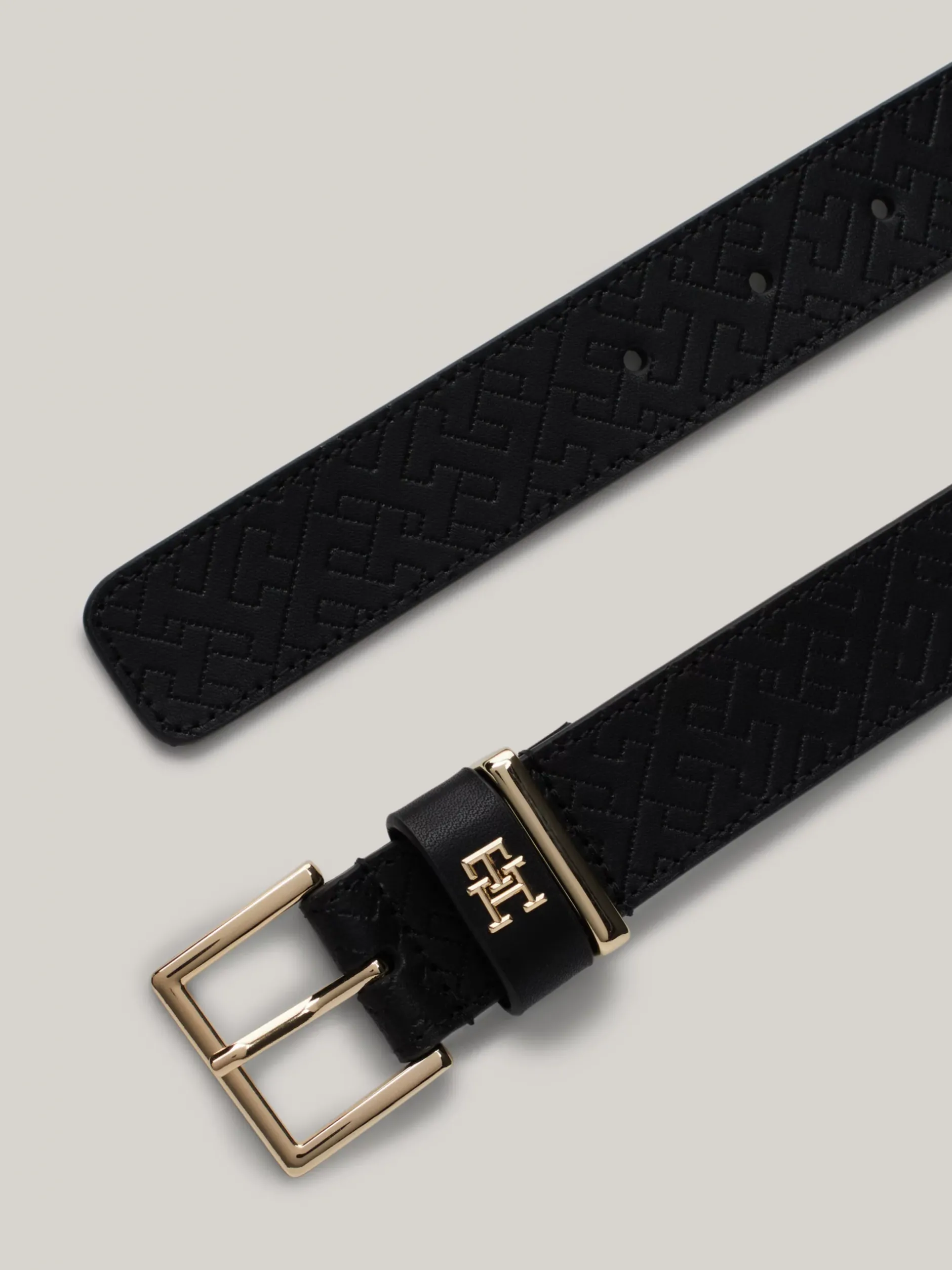 Paski*Tommy Hilfiger Skórzany Pasek Heritage BLACK