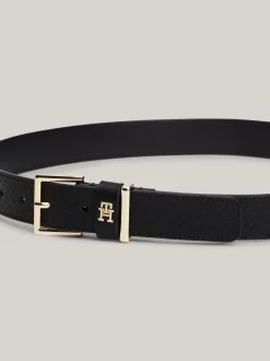 Paski*Tommy Hilfiger Skórzany Pasek Heritage BLACK