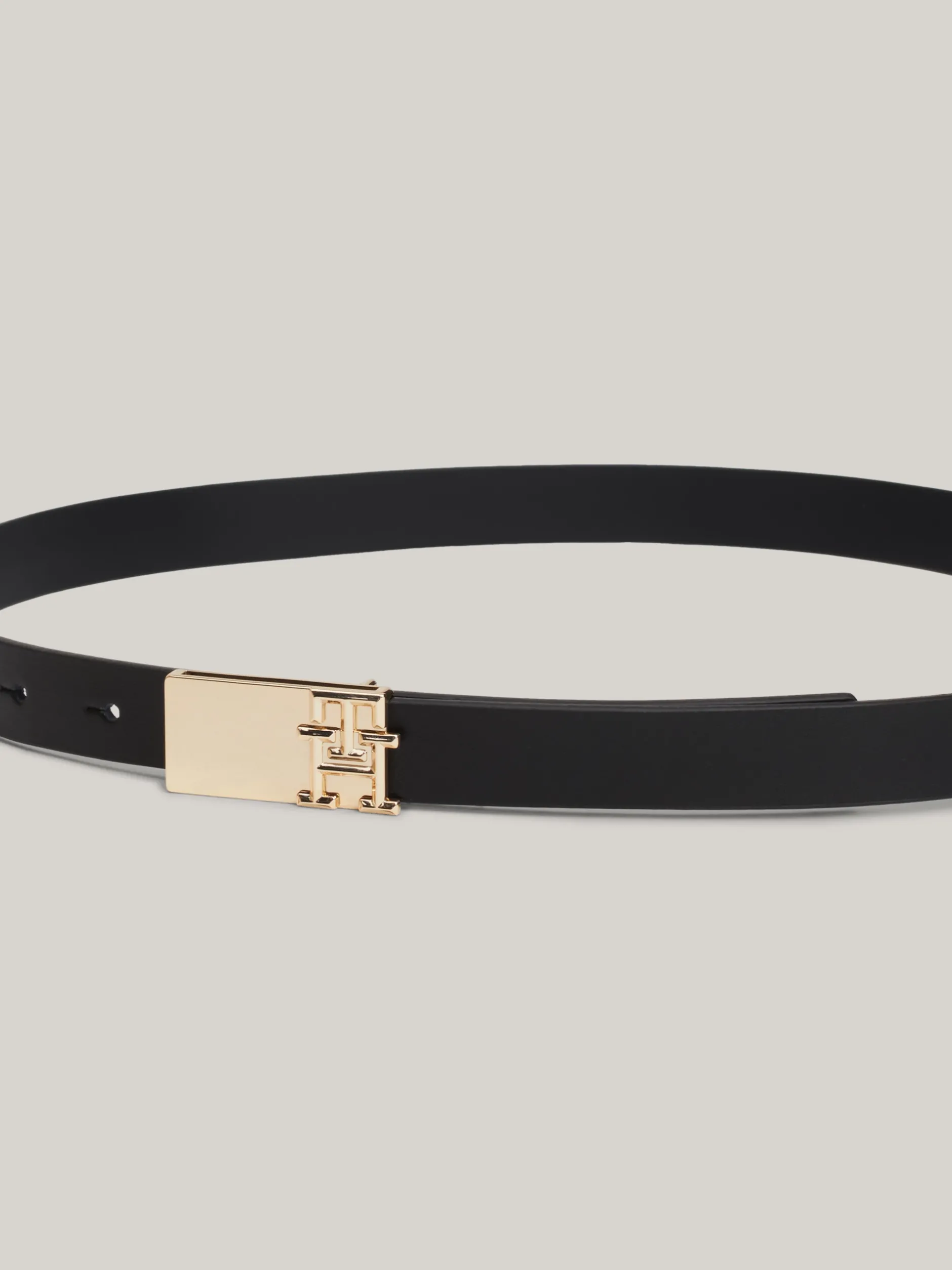 Paski*Tommy Hilfiger Skórzany Pasek Heritage BLACK
