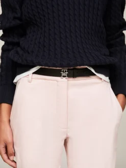 Paski*Tommy Hilfiger Skórzany Pasek TH Emblem Z Plakietką BLACK