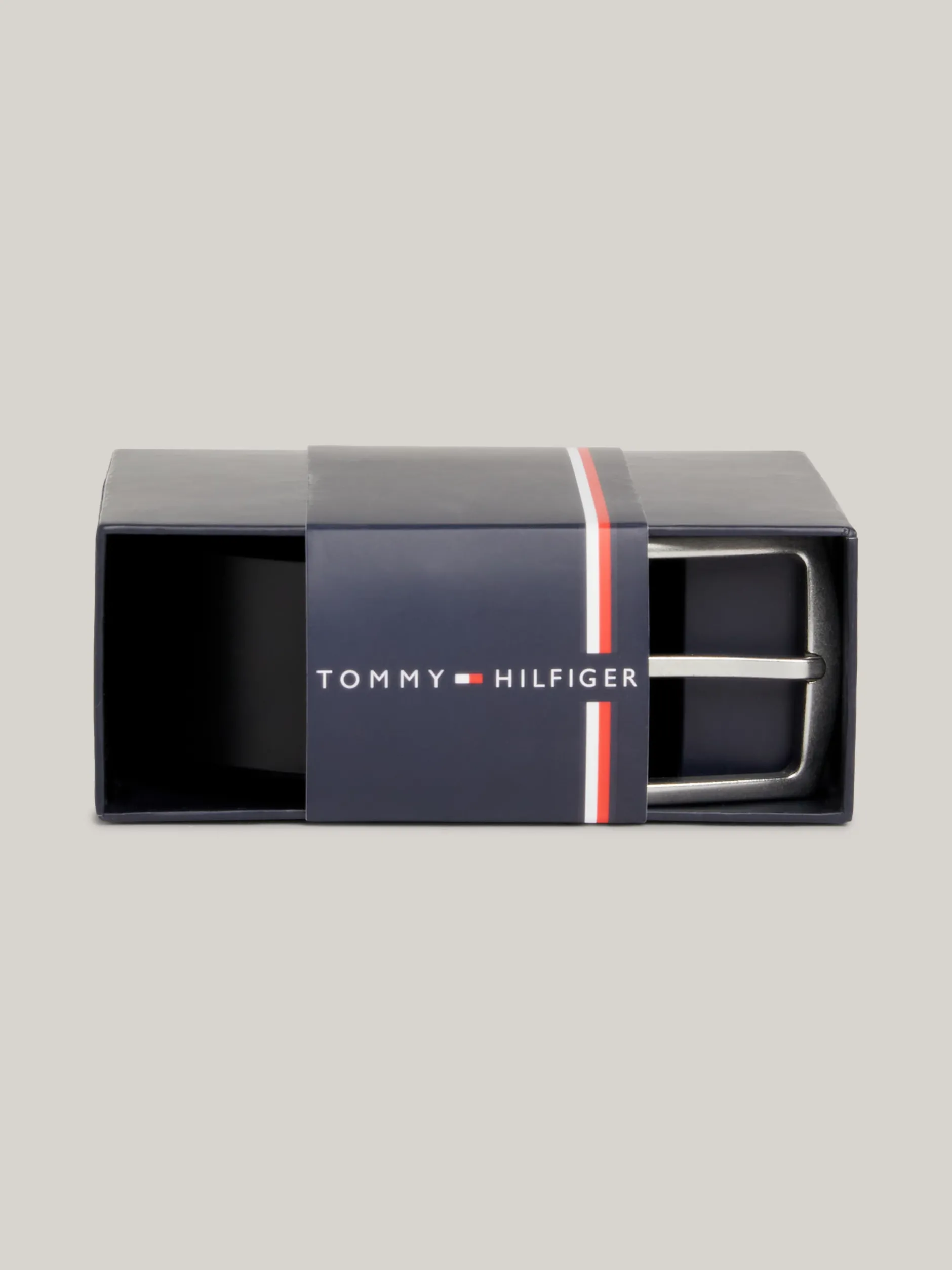Paski*Tommy Hilfiger Skórzany Pasek Z Emaliowaną Flagą BLACK