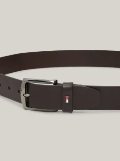 Paski*Tommy Hilfiger Skórzany Pasek Z Emaliowaną Flagą TESTI DI MORO