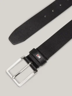 Paski*Tommy Hilfiger Skórzany Pasek Z Flagą Oliver BLACK