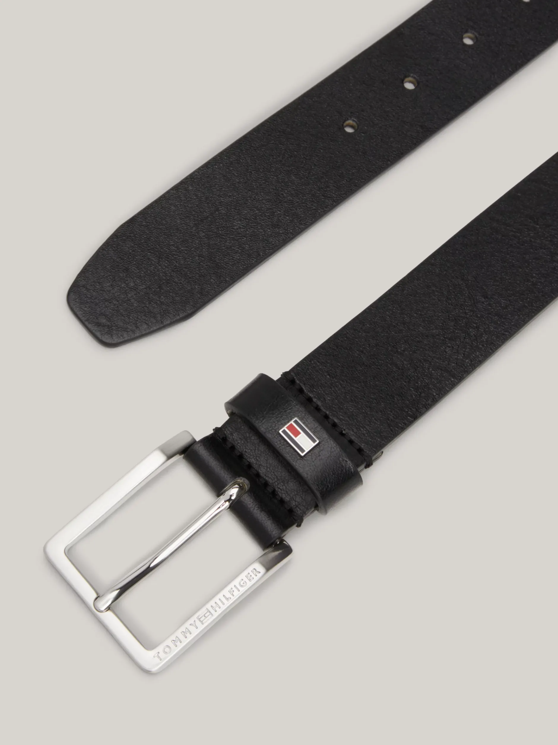 Paski*Tommy Hilfiger Skórzany Pasek Z Flagą Oliver BLACK
